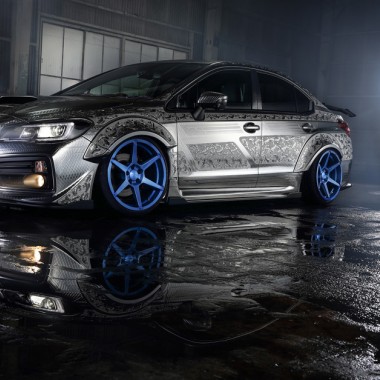 ACE Flowform AFF06 V006 Custom Nebula Brushed Blue Subaru STI Engraved